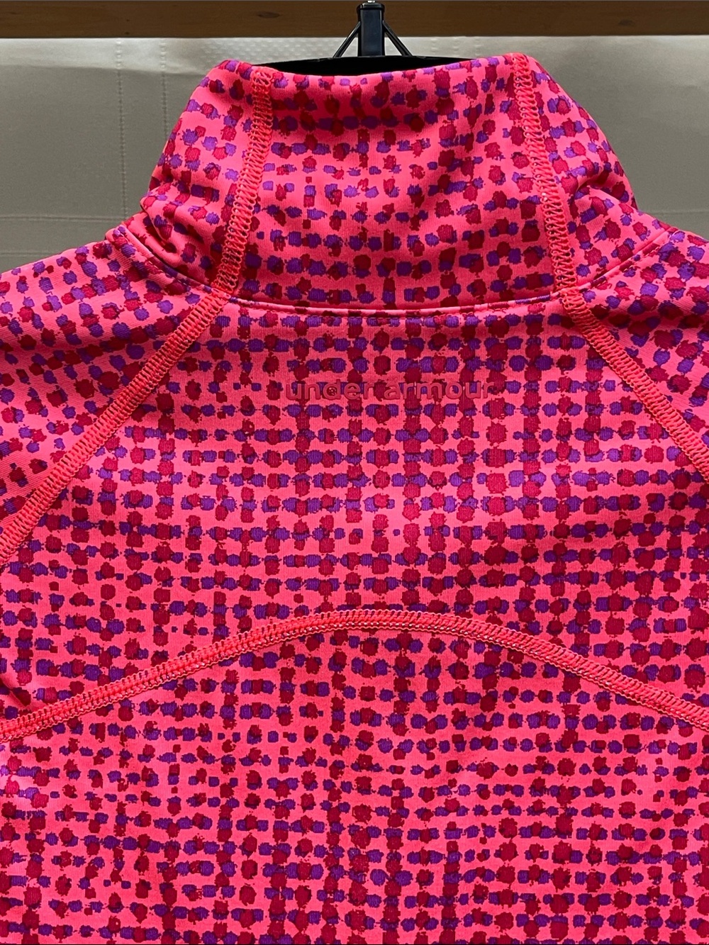 Under Armour Pink Patterned Quarter-Zip Performance Top - Picture 12 of 16